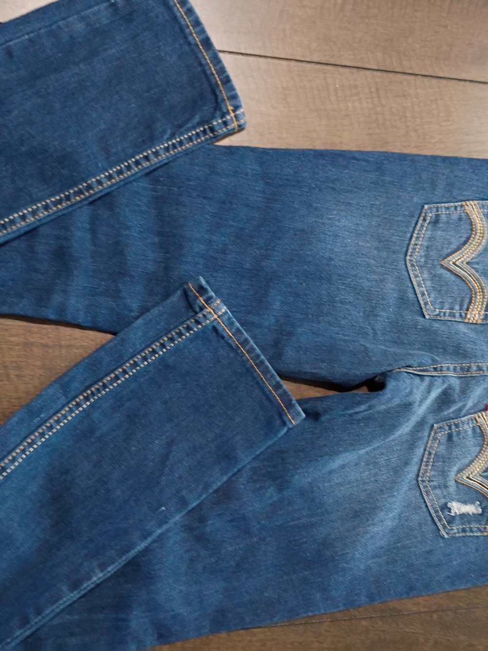 Levi's Girls Dark Blue Distressed Skinny Jeans